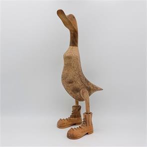 Ente »Barnabas« - riesengroß beige-braun aufrecht mit Schuhen
