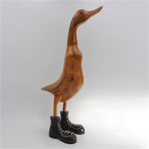 Ente »Clemens« beige-braun aufrecht mit schwarzen Schuhen