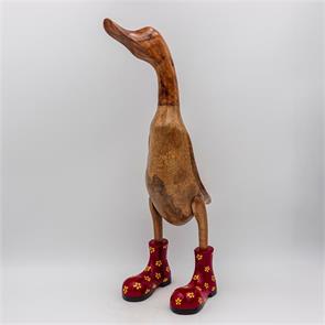 Ente »Frauke« riesengroß beige-braun rot m. Blümchen