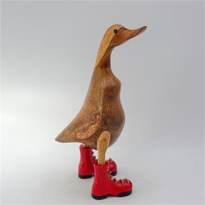 Ente »Claudia« -mittel braun aufrecht rote Schuhe