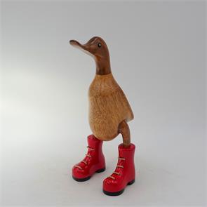 Ente »Chloe« - klein braun aufrecht mit  roten Schuhen