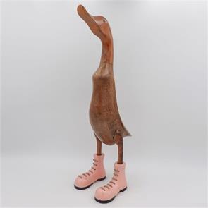 Ente »Olivia«  riesengroß beige-braun aufrecht mit rosa Schuhen