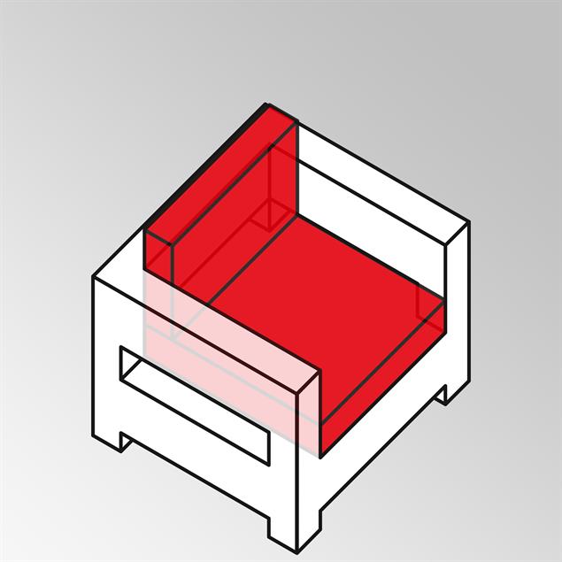 FLEXI Lounge Sessel mit Armlehne 95x95x65 cm Geflecht Lounge